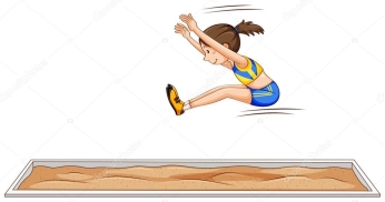 Woman athlete doing long jump Stock Vector Image by ©blueringmedia  #111079678